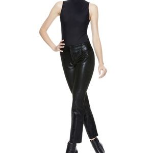 Alice + Olivia STACEY VEGAN LEATHER ANKLE PANT size 8